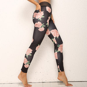 Colorful flower sports pants women's Leggings