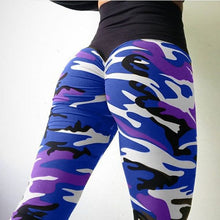 Load image into Gallery viewer, Hips high waist camouflage stitching slim yoga seven points bottoming pencil pants
