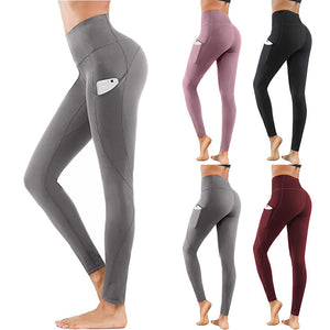 Women Running Fitness Solid Leggings Push Up High Waist Fashion Workout Slim Leggins