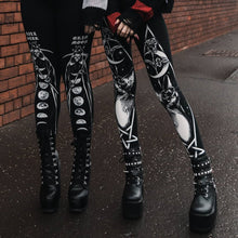 Charger l&#39;image dans la galerie, Ladies Fashion Print Gothic PUNK Sports Leggings Yoga Pants
