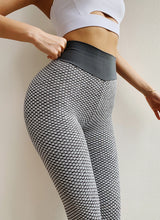 Lataa kuva Galleria-katseluun, Honeycomb Peach Hip Pants Slim Yoga High Waist Leggings
