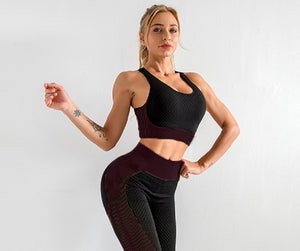 Womens Sportswear Crop Top bra Fitness High Waist Leggings