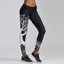 Indlæs billede til gallerivisning Printed Black Big Tree Buttocks High Waist Sports Fitness Leggings
