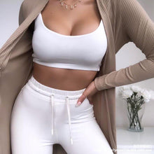 Cargar imagen en el visor de la galería, Tanks and Pants Set Women Sport Tracksuit Crop Top Leggings
