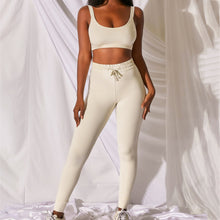 Lataa kuva Galleria-katseluun, Tanks and Pants Set Women Sport Tracksuit Crop Top Leggings
