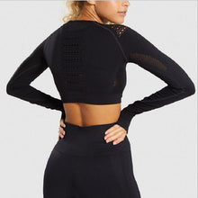 Laden Sie das Bild in den Galerie-Viewer, Long Sleeve Yogasets Long Sleeve Sports Yoga Tops Fitness
