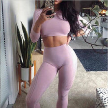 Laden Sie das Bild in den Galerie-Viewer, Long Sleeve Yogasets Long Sleeve Sports Yoga Tops Fitness
