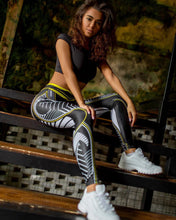 Load image into Gallery viewer, European and American High Elastic Sports Printed Yoga Leggings
