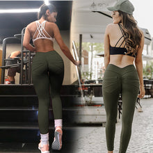 Cargar imagen en el visor de la galería, Tight high waist hips leggings pocket yoga pants sports running pants
