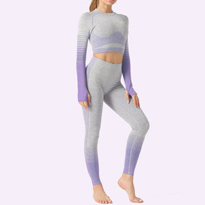 Women Yoga Sets Gym Fitness Athletic 2 Pcs Sports Suits Set Leggings