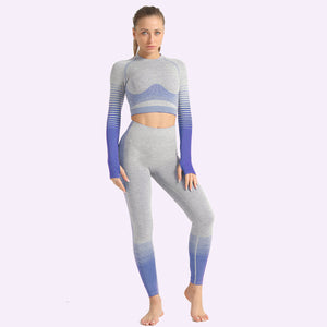 Women Yoga Sets Gym Fitness Athletic 2 Pcs Sports Suits Set Leggings