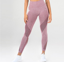 Carica l&#39;immagine nel visualizzatore di Gallery, New mesh stitching hip yoga pants sports fitness pants sexy hips leggings
