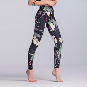 2021 autumn explosions new flower print yoga sports leggings fitness tights