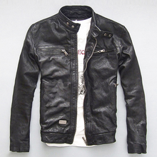 Indlæs billede til gallerivisning Men&#39;s Genuine Goatskin Leather Jacket
