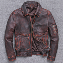 Cargar imagen en el visor de la galería, Men&#39;s Genuine Leather Jacket
