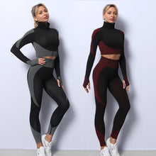 Cargar imagen en el visor de la galería, 3PCS Yoga Set Seamless Sport Set Women Gym Clothing Tracksuit
