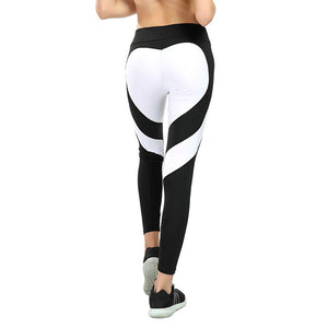 Love Butt Heart Stitching Yoga Leggings Hip Raise High Waist Leggings For Women