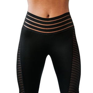 Mesh stitching yoga pants