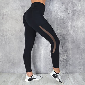 Mesh stitching yoga pants