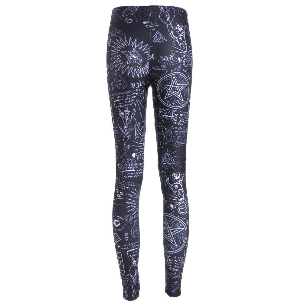 Women Leggings Fitness Black Skeleton Sexy Leggings Fashion Stretch Digital Print Pants Trousers