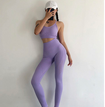 Last inn bildet i Galleri-visningsprogrammet, Energy Seamless Leggings Strappy Bra Pcs Yoga Set Women Gym
