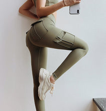 Carica l&#39;immagine nel visualizzatore di Gallery, High Waist Leggings with Pockets Workout Gym
