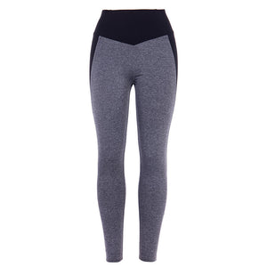 Black and gray stitching yoga leggings