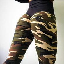 Load image into Gallery viewer, Hips high waist camouflage stitching slim yoga seven points bottoming pencil pants
