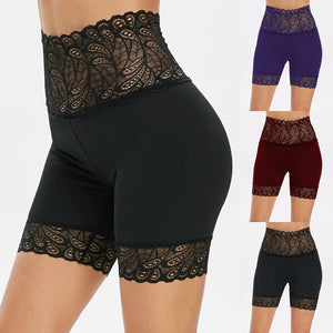 Lace High Waist Butt Lift Slim Solid Color Breathable Leggings