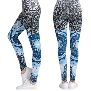 Printed thin pencil feet pants stretch big ladies yoga pants leggings