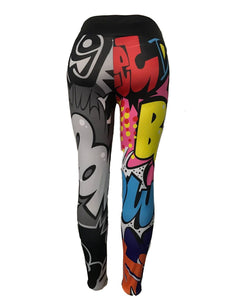 Cartoon pattern 3D printing dag personality high waist yoga pants sports leggings