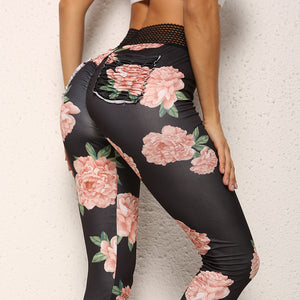 Colorful flower sports pants women's Leggings