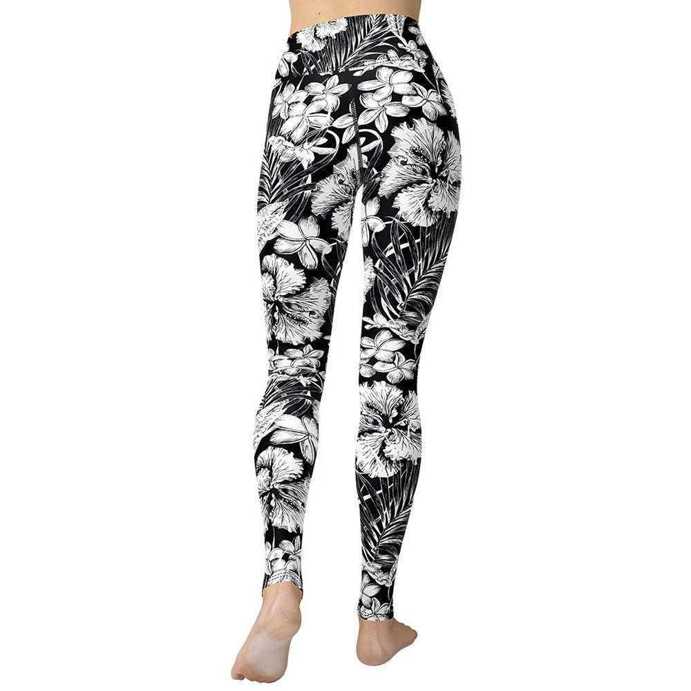 Black And White Sports Leggings Yoga Pants