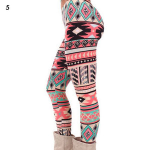 Fashion Women's HOT Leggings Pants Print High Waist Leggings Happy Christmas Party Long Pants 18 Color Ladies Xmas Trousers