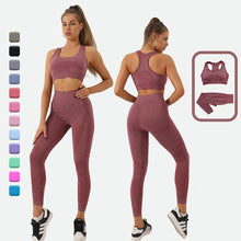 Afbeelding in Gallery-weergave laden, 2PCS Seamless Yoga Set Women Tracksuit High Waist Leggings Workout Sportswear Gym Clothing Fitness Crop Top Sports Suits Gym Set
