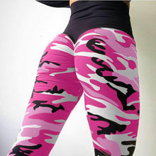 Load image into Gallery viewer, Hips high waist camouflage stitching slim yoga seven points bottoming pencil pants
