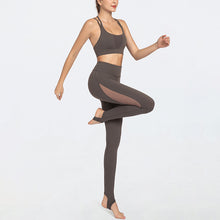 Load image into Gallery viewer, Mesh stitching slimming yoga pants
