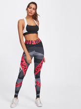 Charger l&#39;image dans la galerie, Alphabet print yoga leggings
