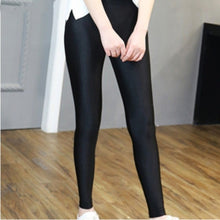 Load image into Gallery viewer, Portuguese Glossy Leggings Black Skinny Elastic Thin Cropped Pants
