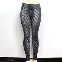 Load image into Gallery viewer, High Waist Iron Weave Print Push Up Yoga Leggings
