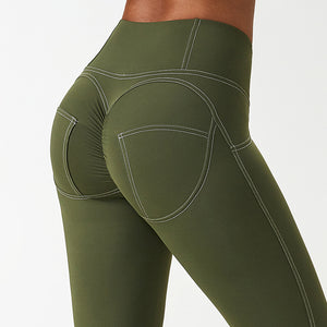 Pleated Yoga Pants High Waist Sports Leggings