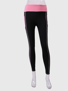 Quick-drying Gothic Color Block Leggings Fashion Ankle-length Fitness Leggings With Pocket