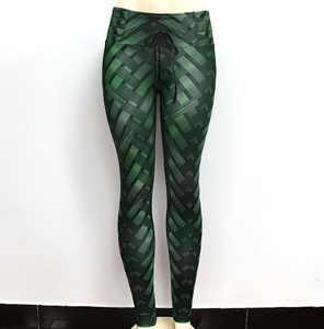 High Waist Iron Weave Print Push Up Yoga Leggings