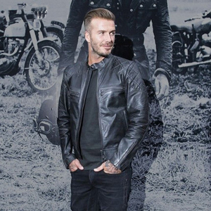 David Beckham Genuine Leather Slim Fit Jacket