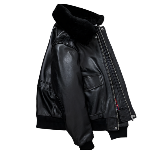 Blouson Biker Homme Noir Brando En Cuir Premium