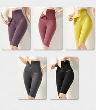 Carica l&#39;immagine nel visualizzatore di Gallery, Knee Length Yoga Pants Women Compression Corset Stretch Peach Hip Running Leggings Fitness Tight Sweatpants
