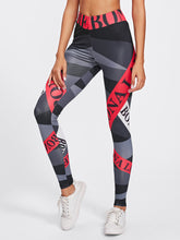 Charger l&#39;image dans la galerie, Alphabet print yoga leggings
