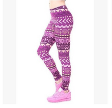 Last inn bildet i Galleri-visningsprogrammet, Printed thin pencil feet pants stretch big ladies yoga pants leggings
