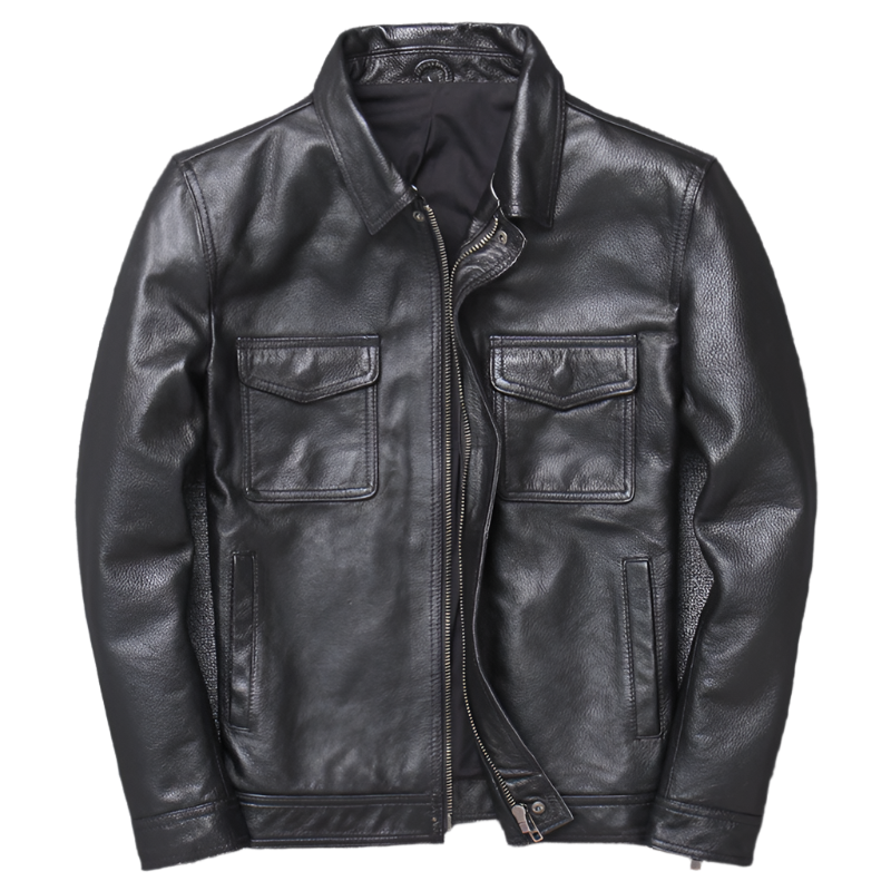 Blouson Biker Homme Noir Brando En Cuir Premium