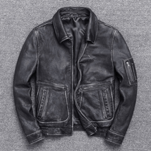 Indlæs billede til gallerivisning Men&#39;s Genuine Leather Jacket
